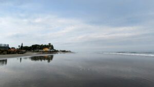 Playa Punta Bikini, facing south at low tide. Playa Punta Bikini, facing south at low tide.